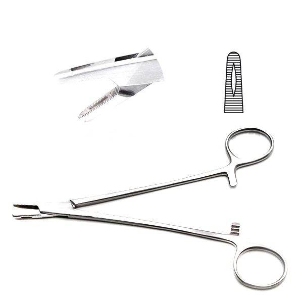 Adson Needle Holder Fenestrated Jaws 7″