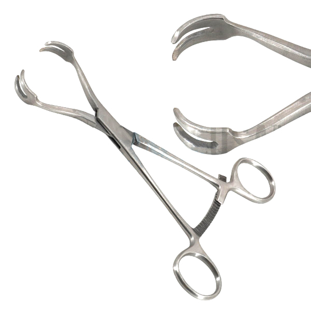 Twin Point Fragment Reduction Forceps 6 1/2″ Curved with Long Ratchet